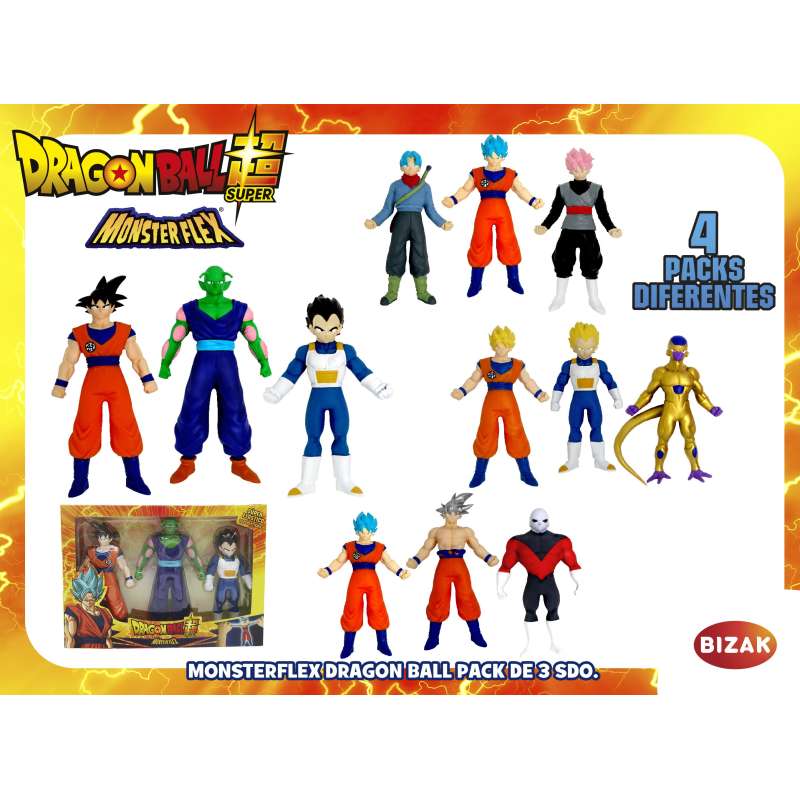 monsterflex dragon ball pack de 3 ( bizak- 64390231) monsterflex dragon ball pack de 3 ( bizak- 64390231)