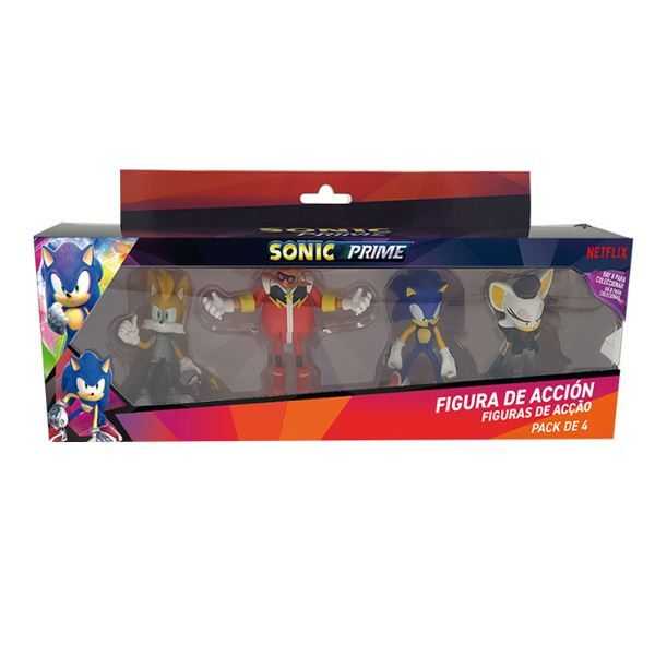 sonic figura articulada pack de 4 (bizak - 64116040)