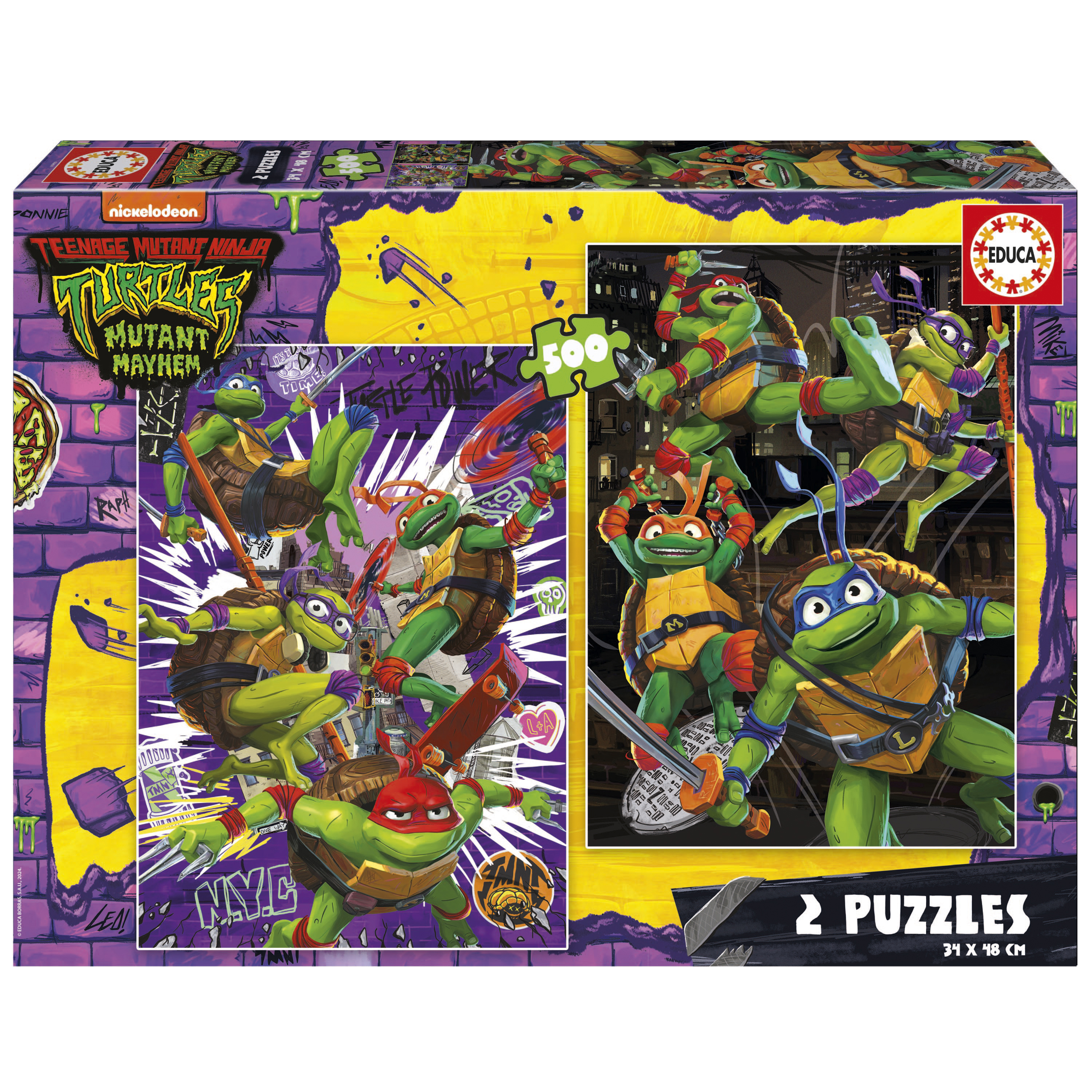 puzzle 2x500 piezas tmnt (educa - 19916)