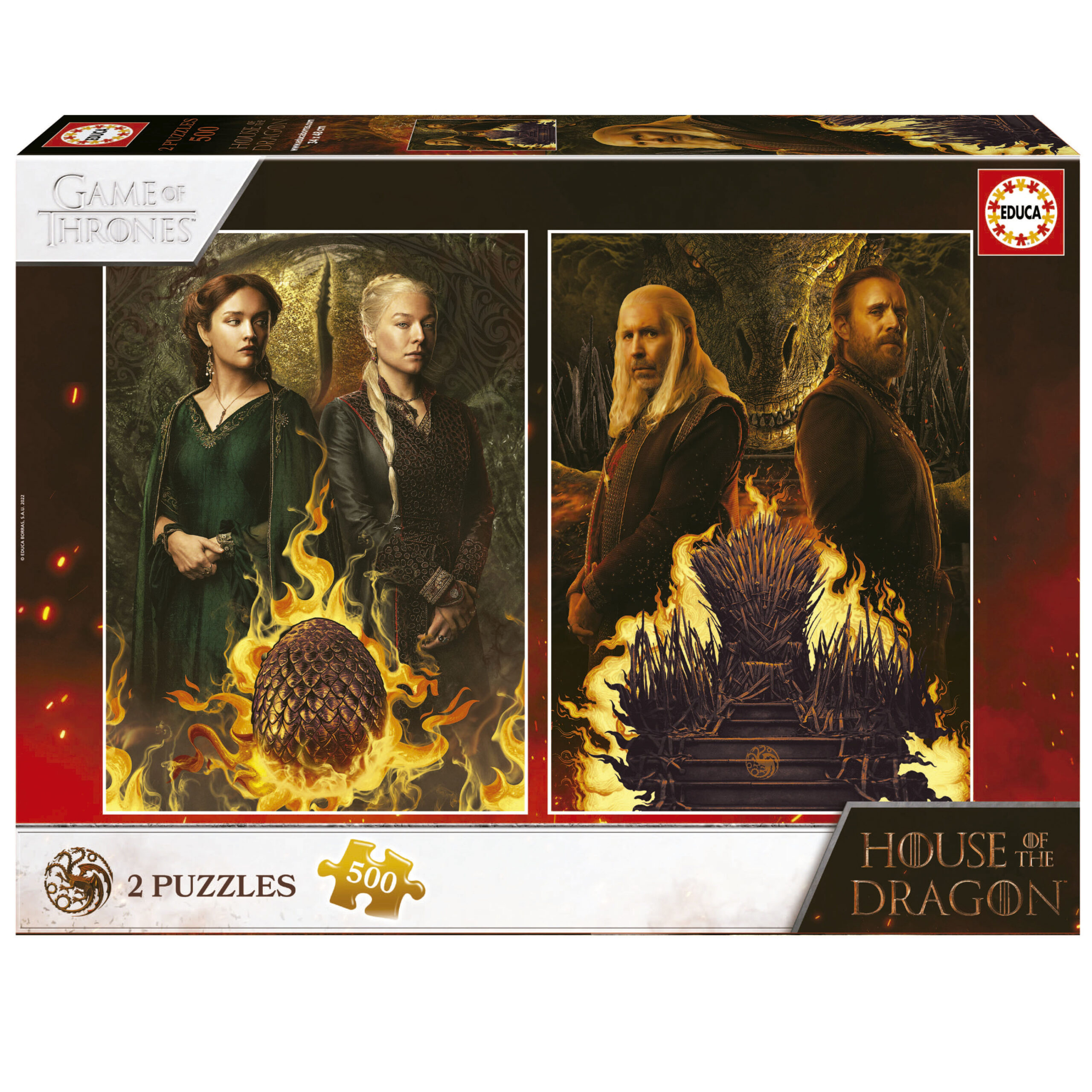 puzzle 2x500 piezas house of dragon (educa - 19573)