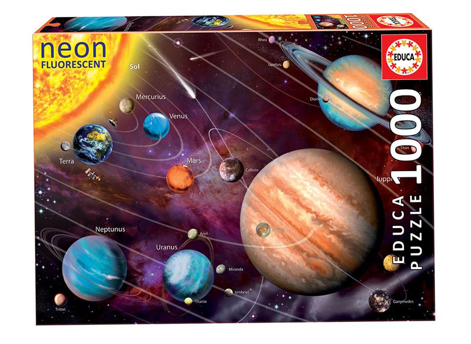 puzzle neon 1000 piezas sistema solar (educa - 14461)