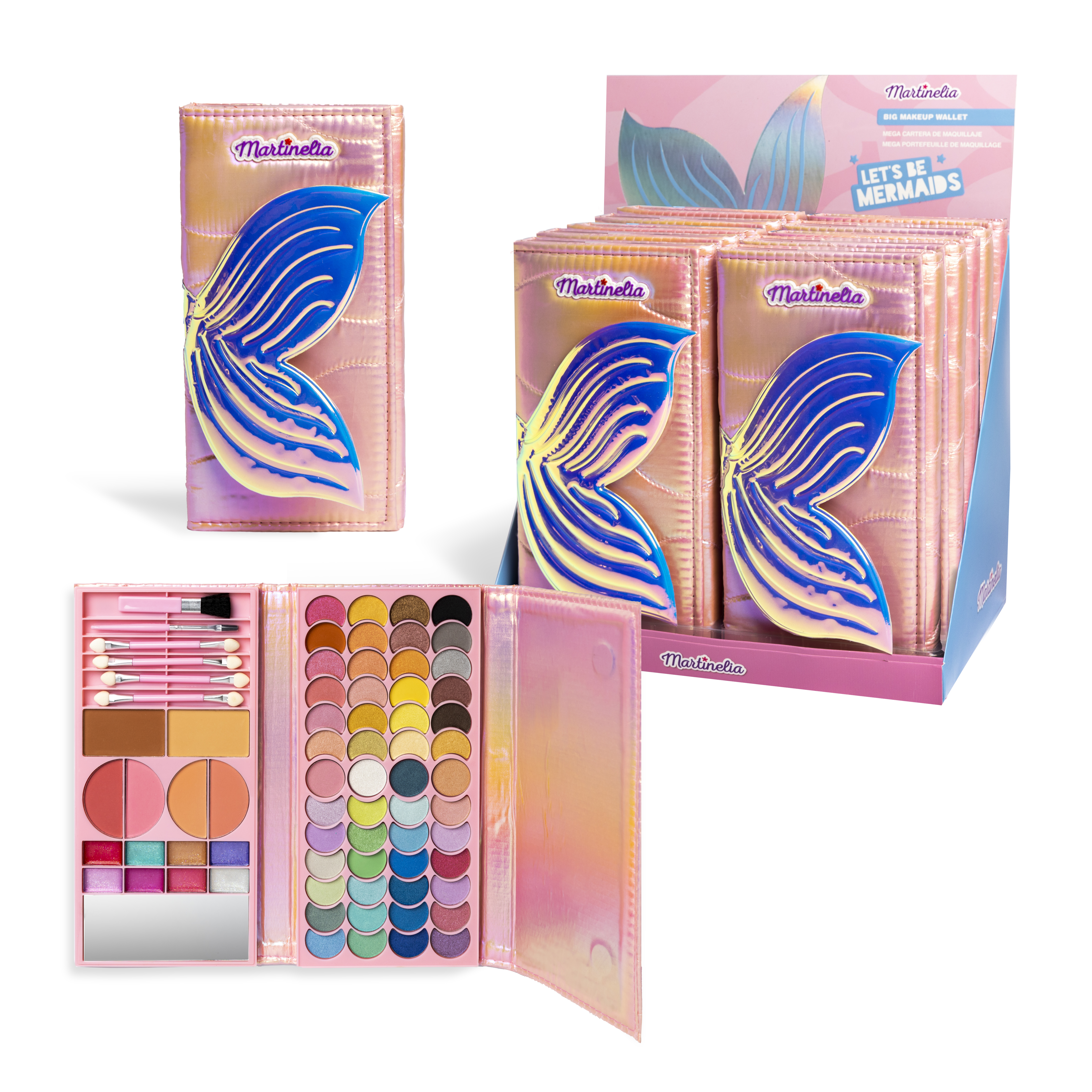 martinelia lets be mermaids big makeup wallet (aquarius cosmetic - 12112)
