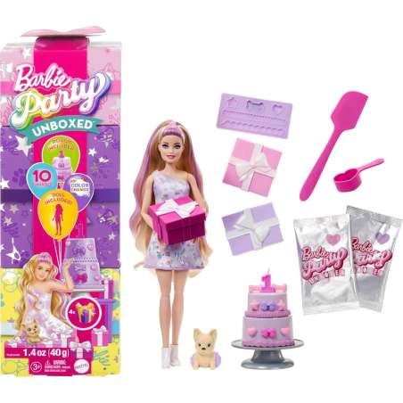 barbie party reveal muÑeca morada con sorpresa (mattel - jfg70