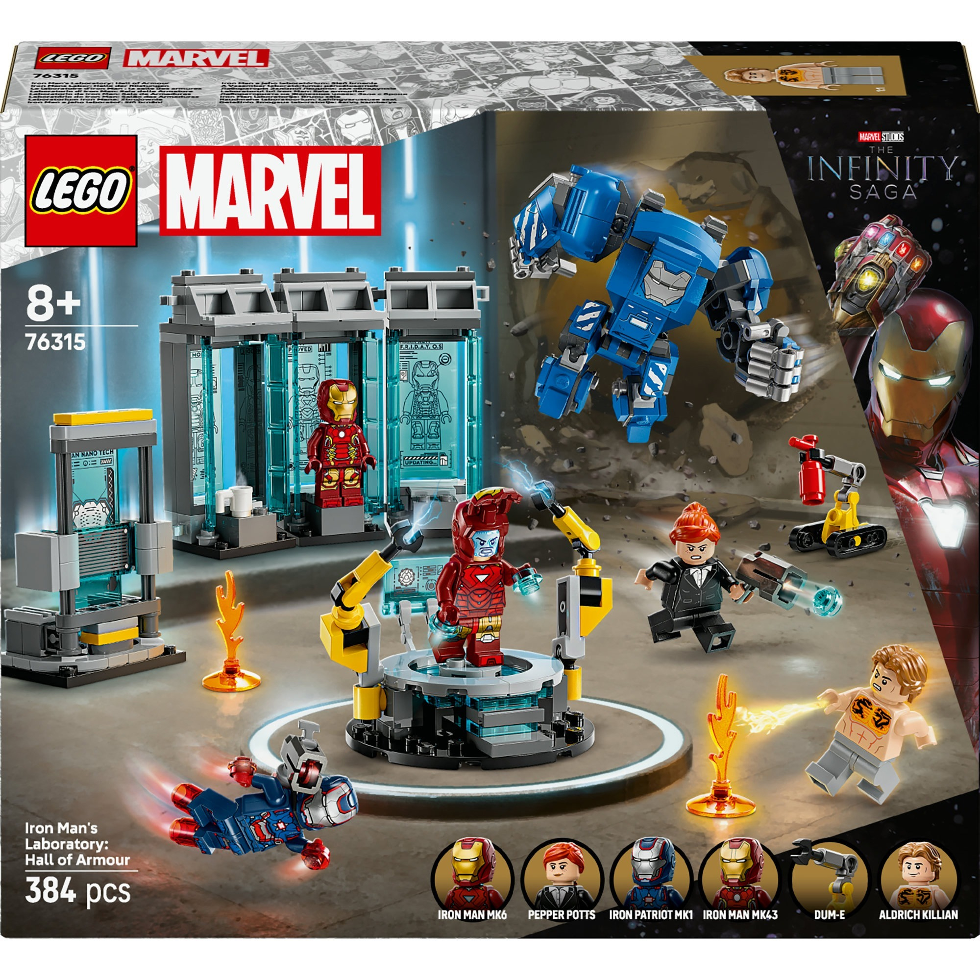 lego marvel laboratorio de iron man: sala de armad (lego - 76315)