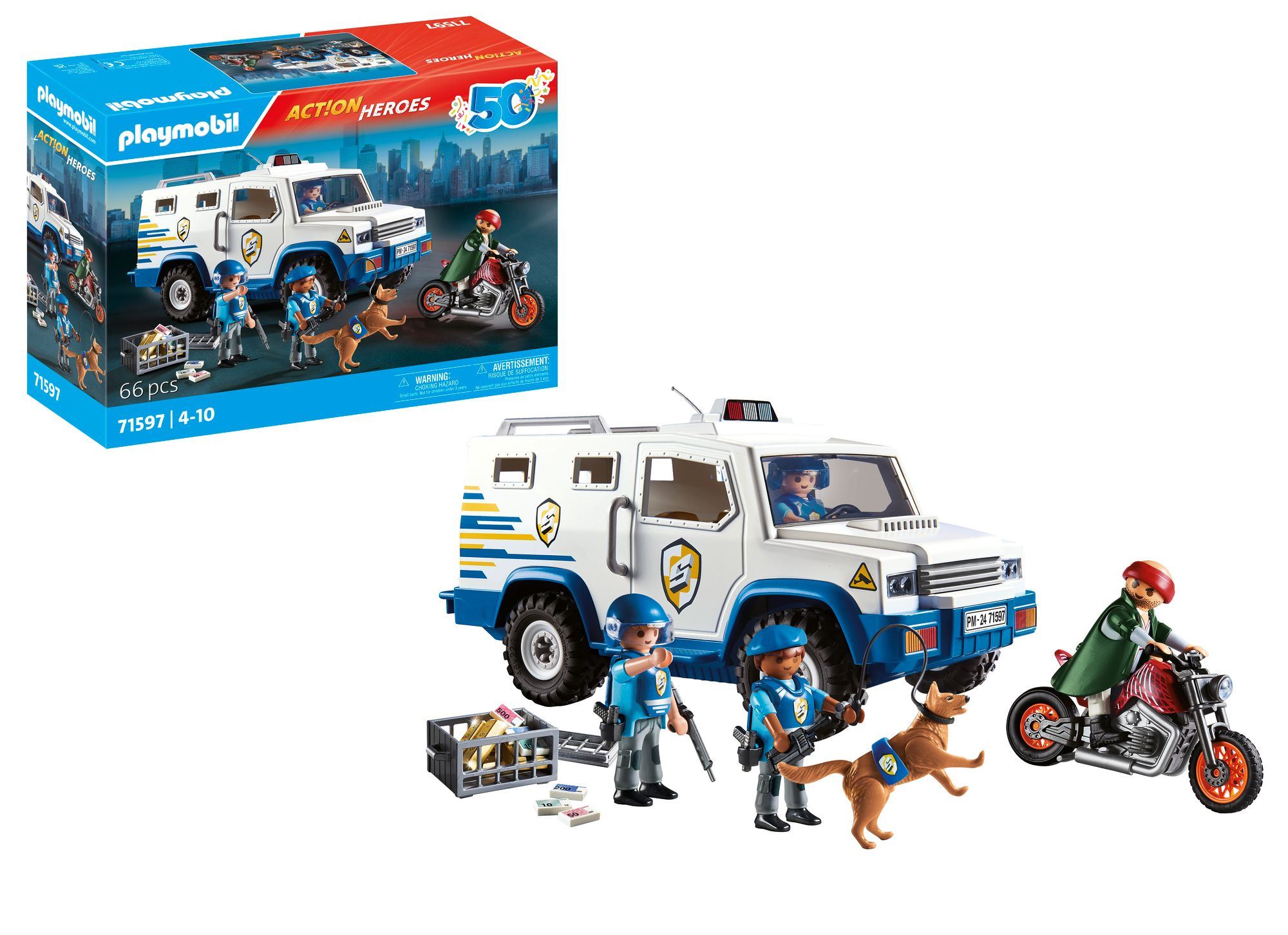 playmobil transporte dinero policia (playmobil - 71597)