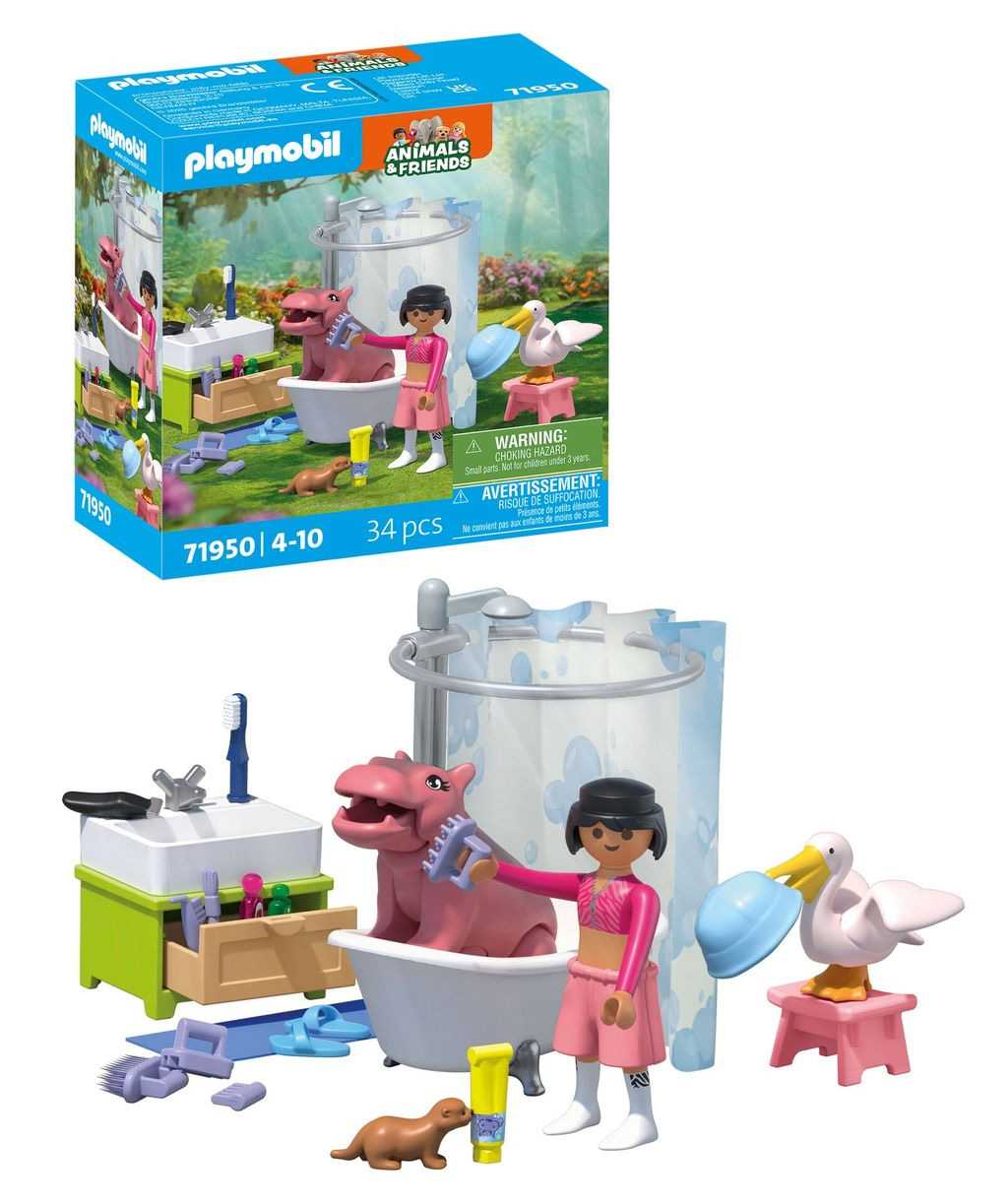 playmobil divertido baÑo de animales (playmobil - 71950)