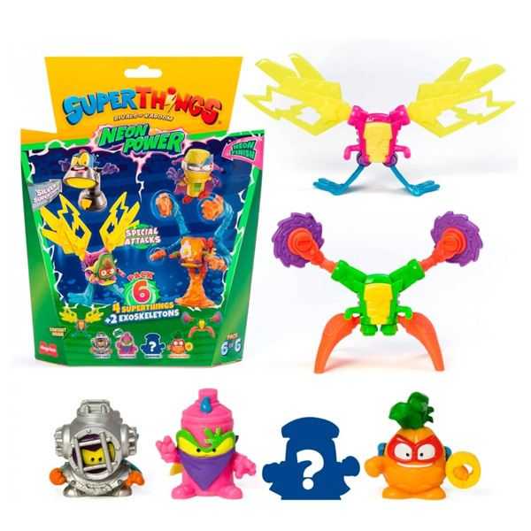 superthings neon power pack de 6 figuras surtidos (magic box - pst11b616in00)