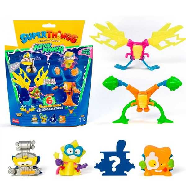 superthings neon power pack de 6 figuras surtidos (magic box - pst11b616in00)