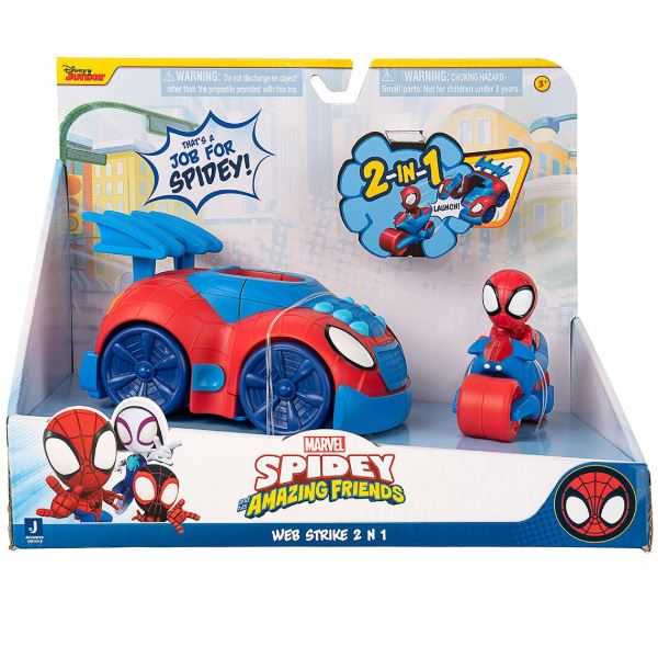 spidey and friends vehiculo con funcion web strike (jazwares iberia - snf0113.)