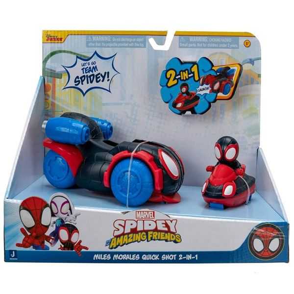 spidey and friends vehiculo spin quick shot 2 en 1 ( jazwares iberia - snf0123.)