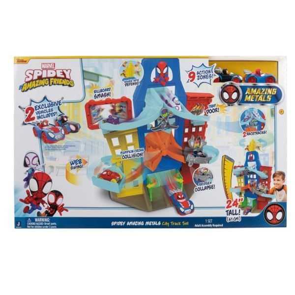 spidey and friends amazing metals city track set (jazwares iberia - snf0202.)