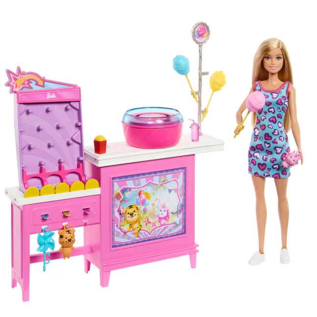 barbie puesto de algodon de azucar (mattel - jfv67)