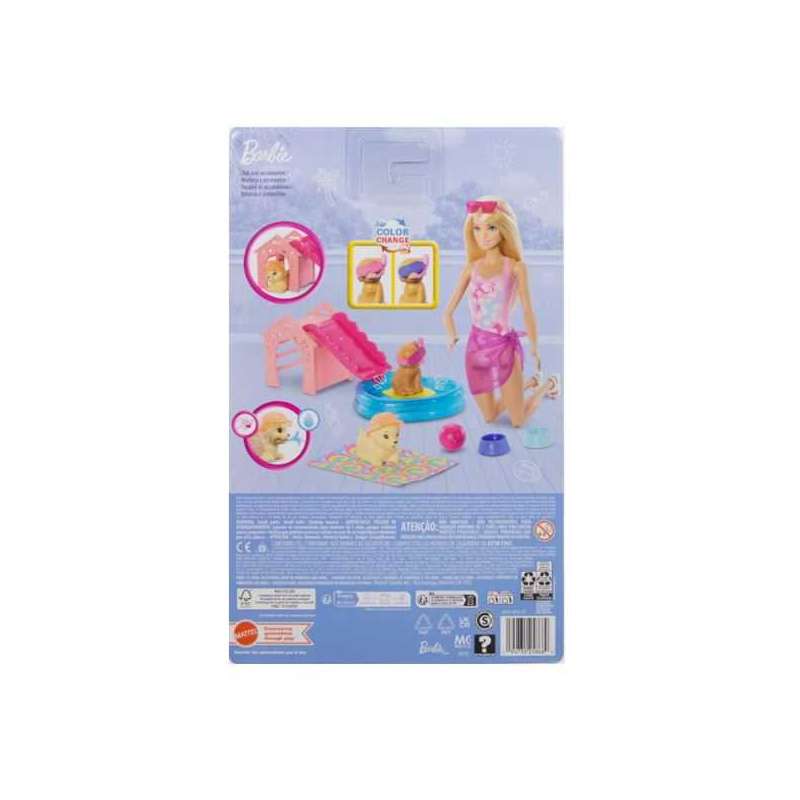 barbie y perritos en la piscina (mattel - jbf35)