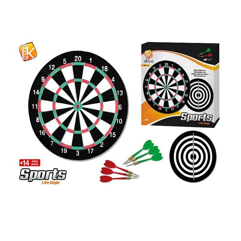 diana con 6 dardos punta metálica - 37 cm diámetro aktive sports lifestyle