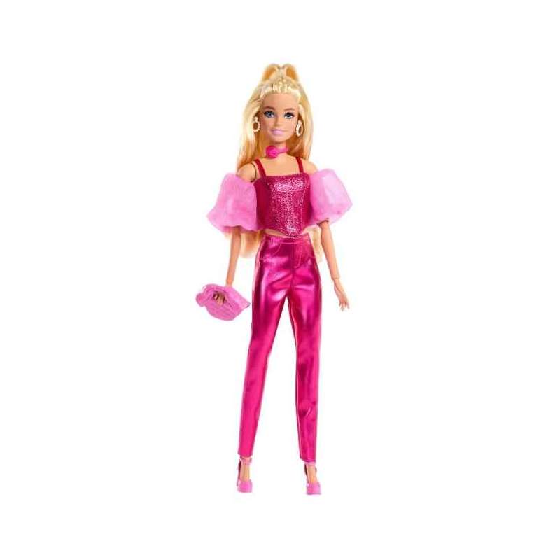 barbie deluxe metallic muÑeca con corset rosa (mattel - jfp40)