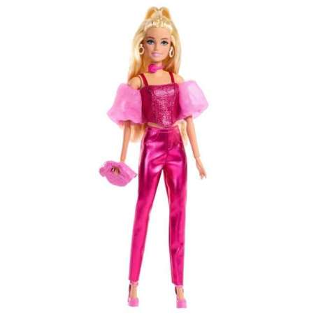 barbie deluxe metallic muÑeca con corset rosa (mattel - jfp40)