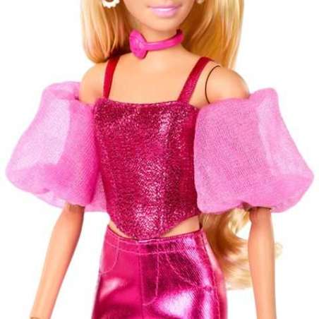 barbie deluxe metallic muÑeca con corset rosa (mattel - jfp40)