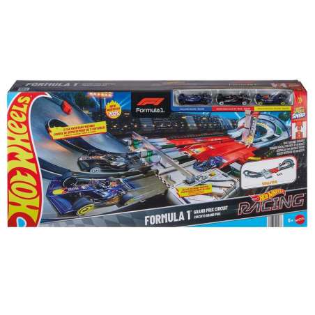 hot wheels racing f1 grand prix circuito+ 3 coches (mattel - jdy16)