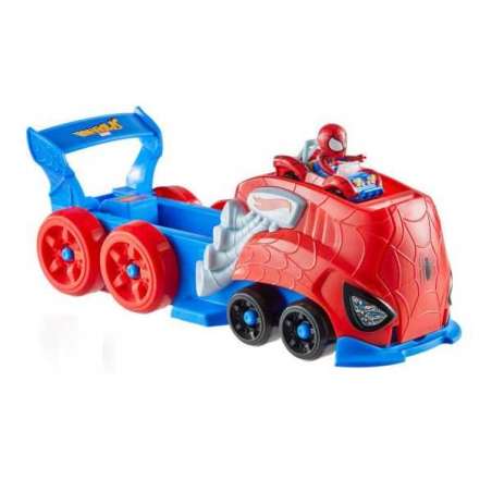 hot wheels racerverse lanzador spiderman y minecra (mattel - jfv69)