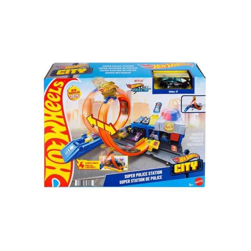hot wheels city pista super comisaria policia (mattel - jbm71)