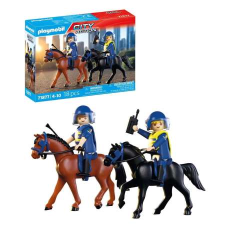 playmobil escuadron policial a caballo (playmobil - 71877)