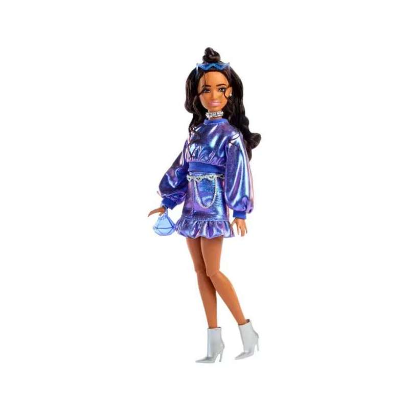 barbie deluxe metallic muÑeca con jersey azul (mattel - jfp42)