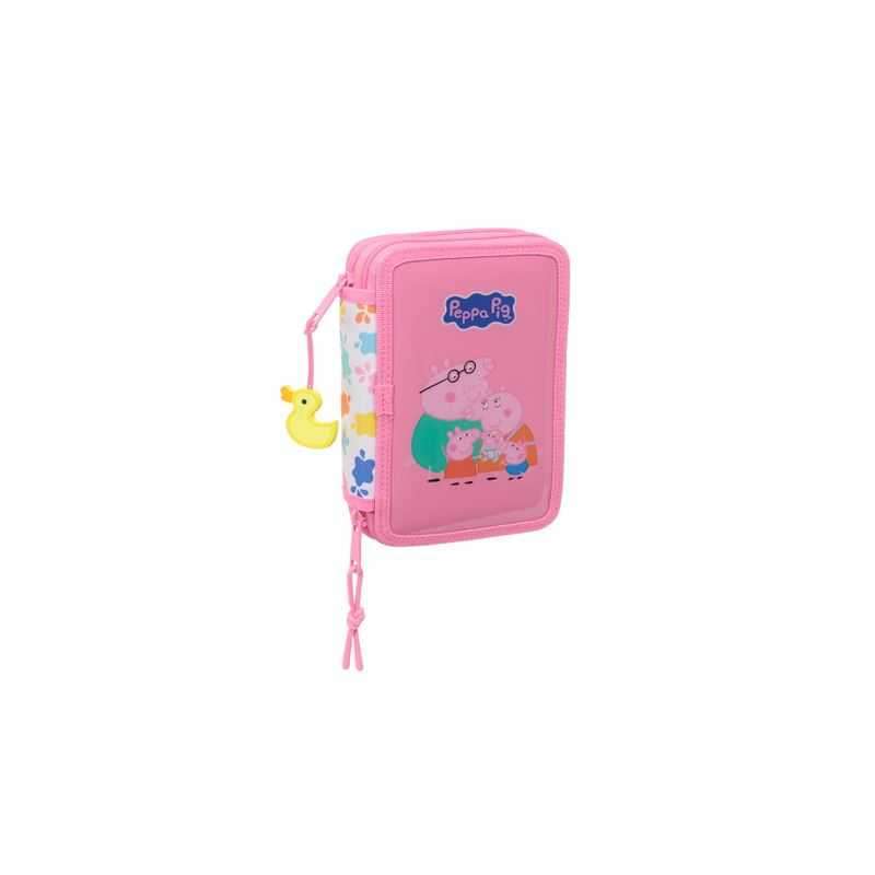 peppa pig plumier doble pequeÑo 29 piezas (safta - 412572854)