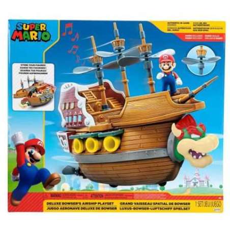 super mario aeronave bowser con figura (jakks pacific - 404294)