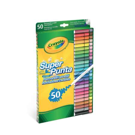 crayola 50 rotu super punta lavables