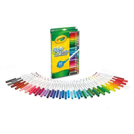 crayola 50 rotu super punta lavables