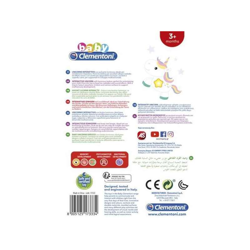 sonajero musical unicornio (clementoni - 17333) sonajero musical unicornio (clementoni - 17333)