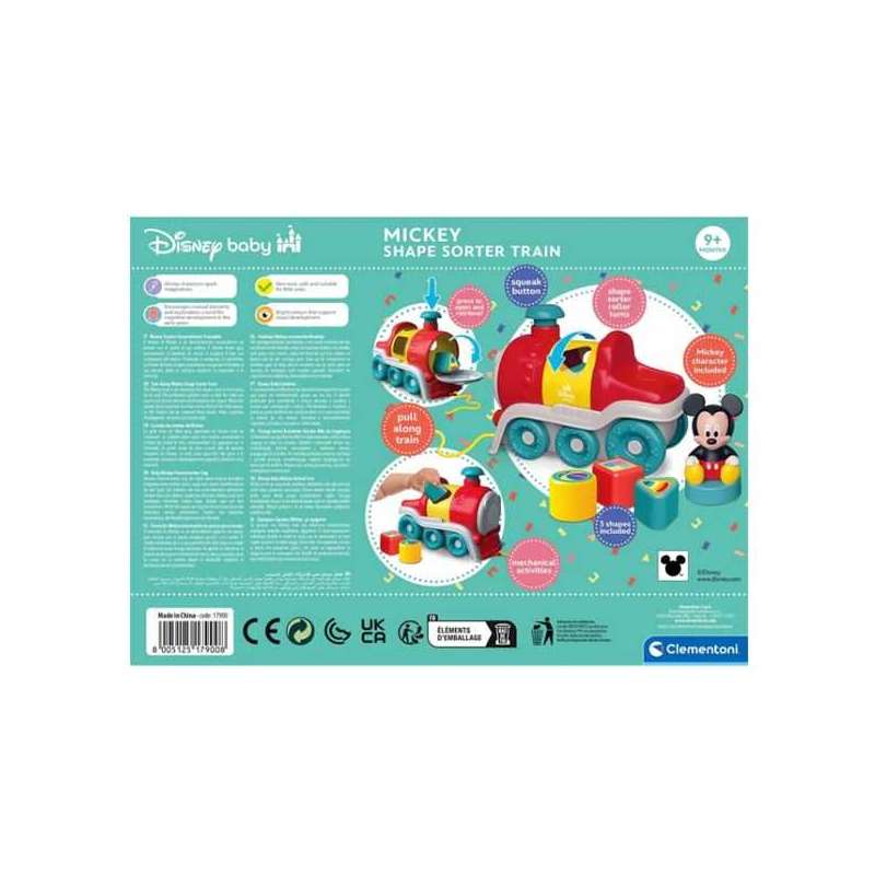 disney baby tren encaja formas mickey (clementoni - 17900)