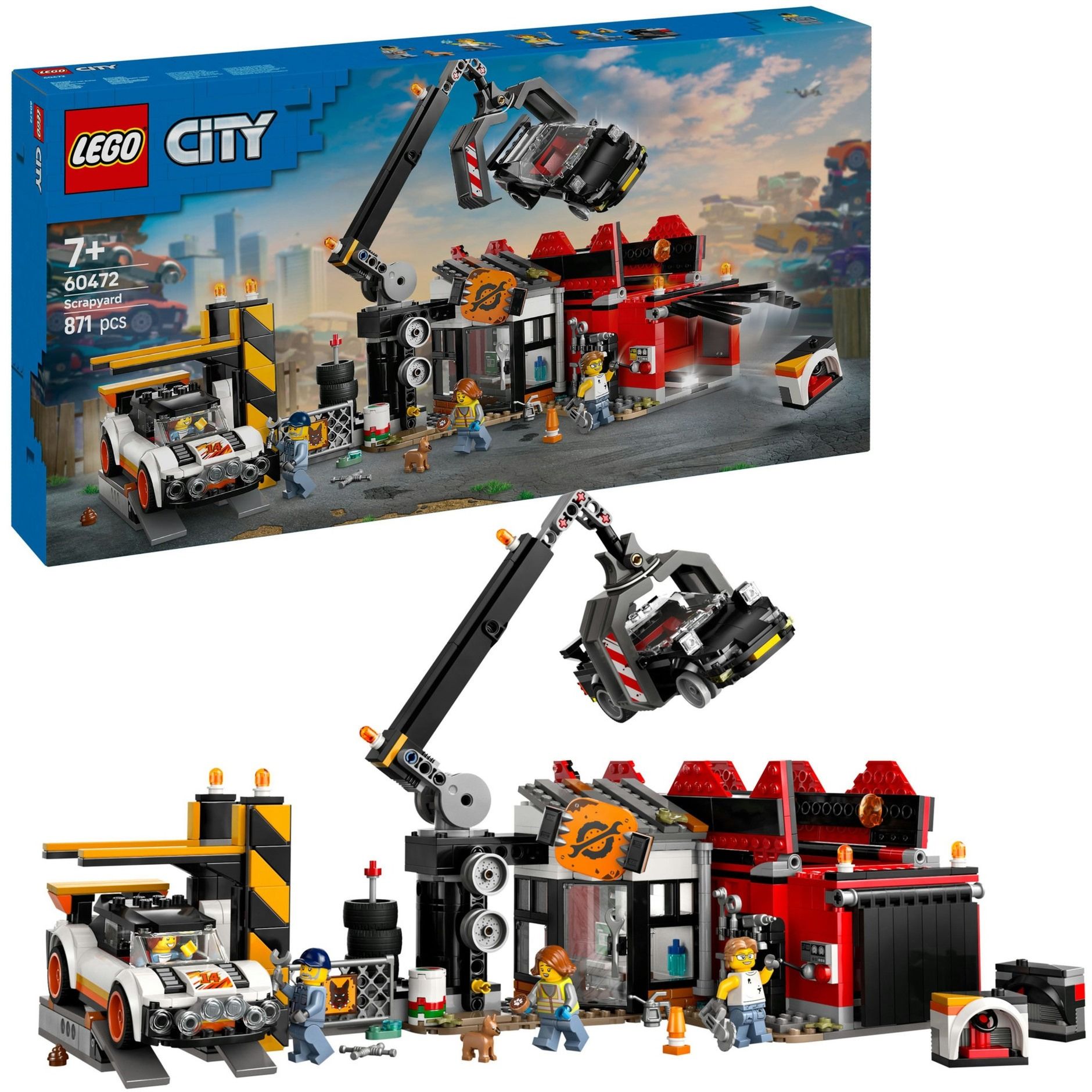 lego city desguace con coches (lego - 60472)