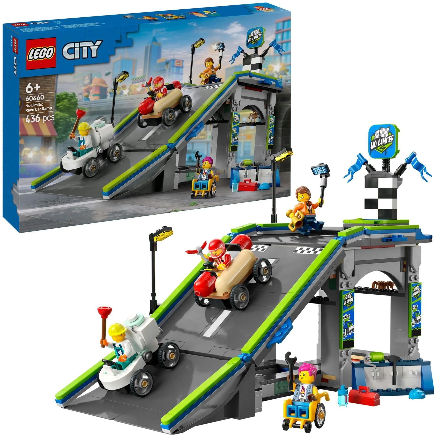 lego city rampa acelaracion coches carreras (lego - 60460)