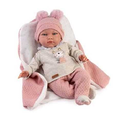 muÑeca con peso nerea 42 cm jersey punto beig (muñecas guca - 10270)