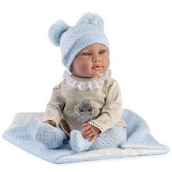 muÑeca con peso marc 42 cm jersey punto beig (muñecas guca - 10269)