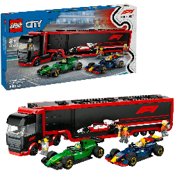 lego city f1 camion con coches rb20 y amr24 (lego - 60445)