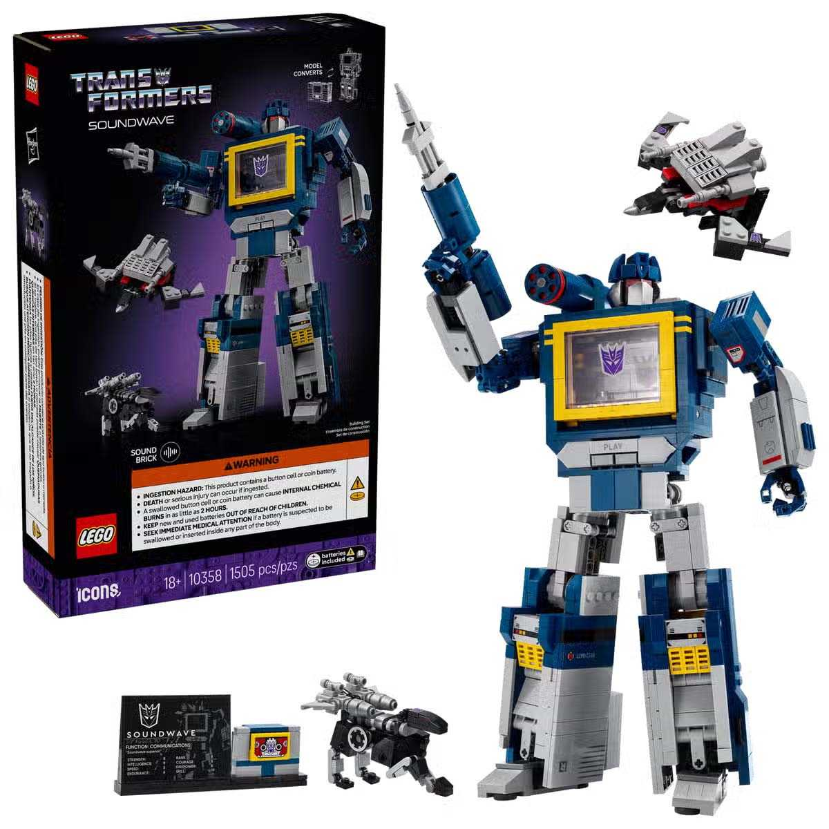 lego icons transformers soundwave (lego - 10358)