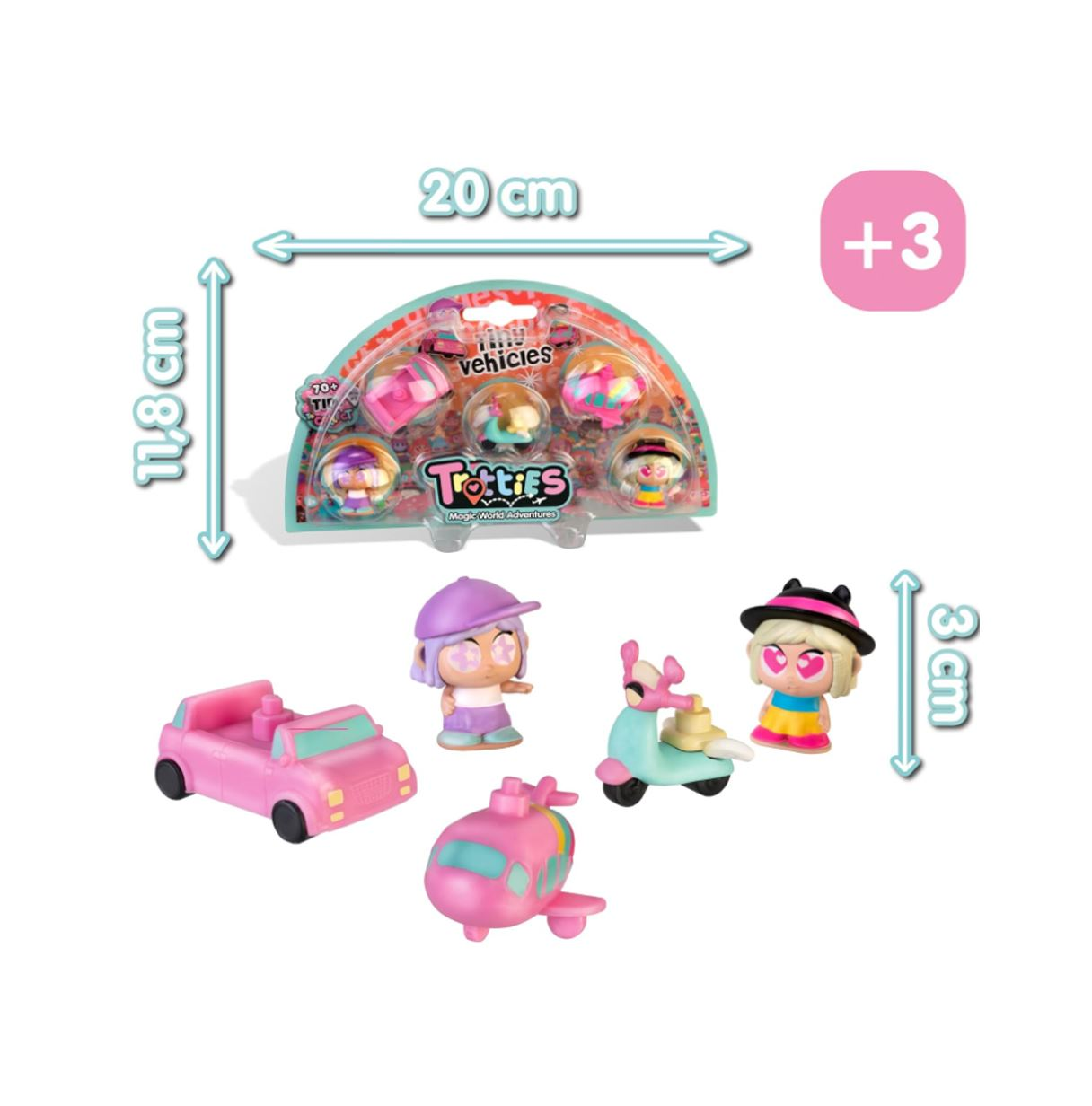 tiny trotties pack 5 con vehÍculos (famosa - tft26000 )