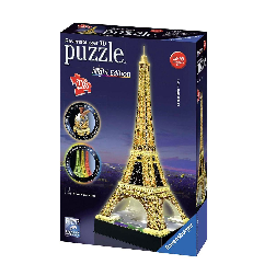 puzzle 3d 216 tour eiffel night 44 cm (ravensburger - 12579)
