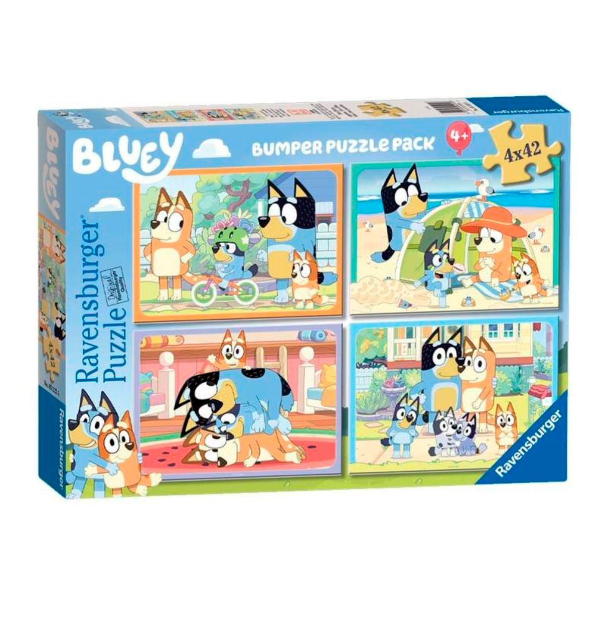 puzzle 4x42 piezas bumper pack bluey ( ravensburger - 05222)