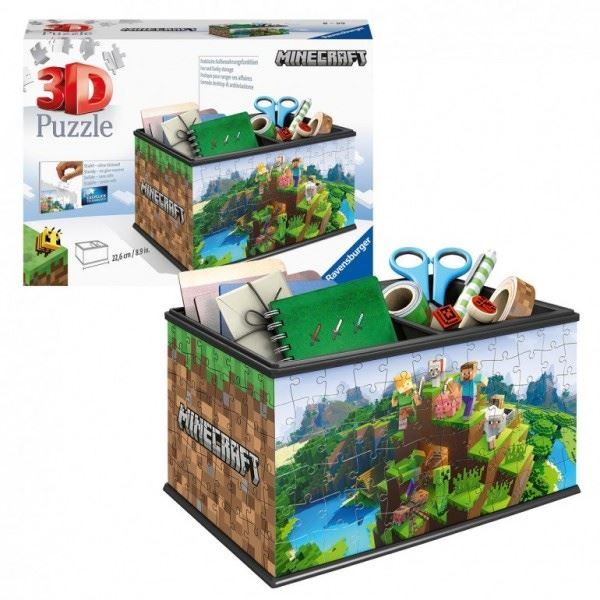 puzzle 3d minecraft storage box ( ravensburger - 11286 )