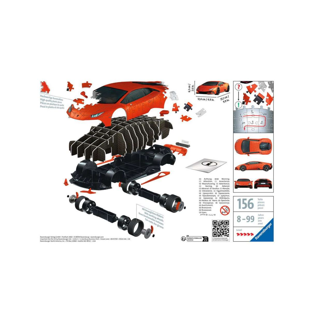 puzzle 3d 156 lamborghini huracan evo