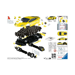 puzzle 3d 156 lamborghini huracan amarillo (ravensburger -11562)