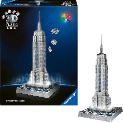 puzzle 3d 241 empire state building con luz led (ravensburger - 12008026)