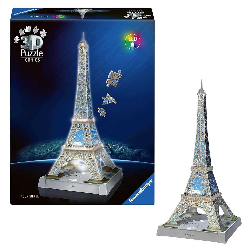 puzzle 3d 243 torre eiffel con luz led (ravensburger - 12008024)