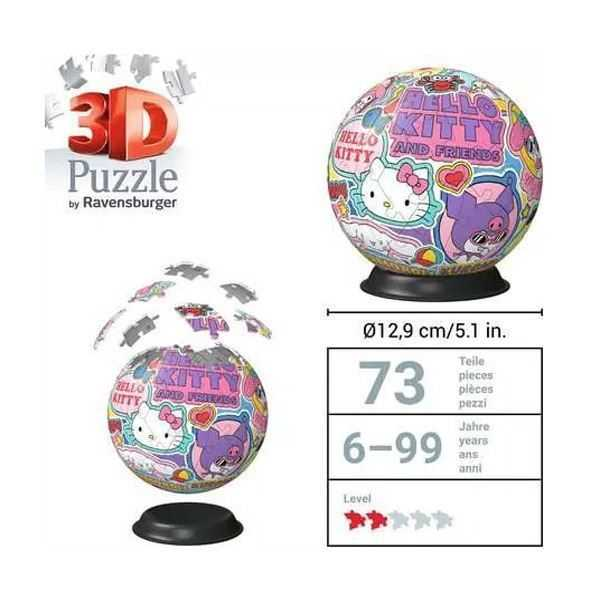 puzzle ball 3d 72 piezas hello kitty (ravensburger - 11630)