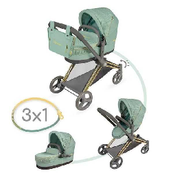 capriccio coche muÑecas plegable 3x1 50 cm (decuevas toys - 81773)