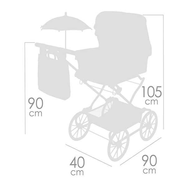 sophie coche reborn plegable sombrilla y bolso 55 cm (decuevas toys - 82075) sophie coche reborn plegable sombrilla y bolso 55 cm (decuevas toys - 82075)