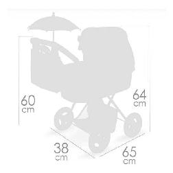 sophie coche muÑecas plegable sombrilla y bolso 48 cm (decuevas toys - 85075)